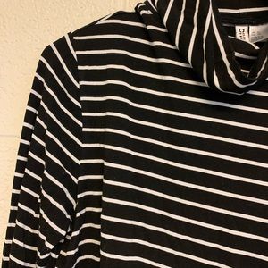 Black and white striped turtle neck